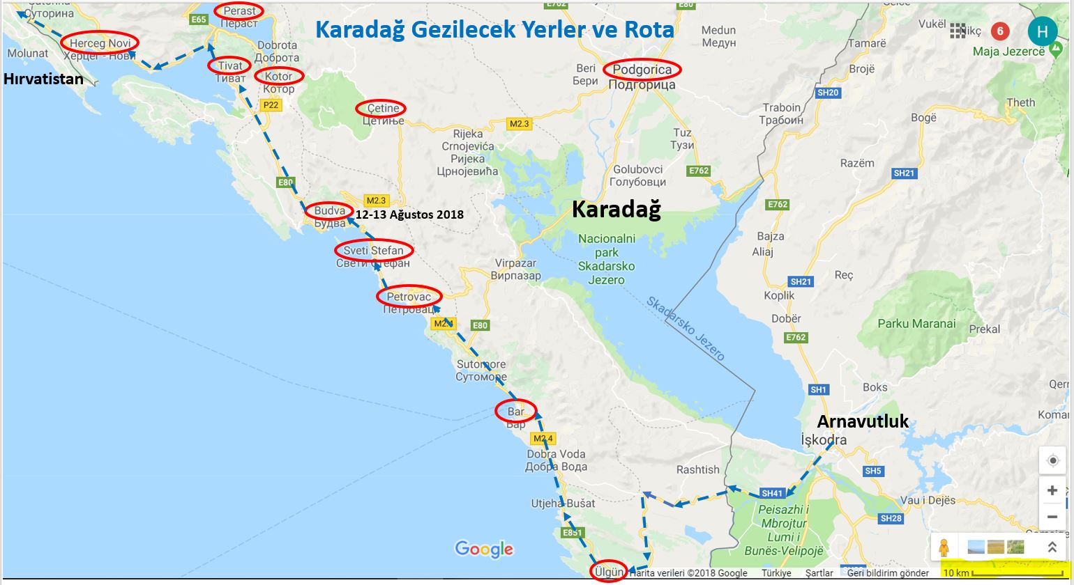 Karadağ Gezilecek Yerler ve Karadağ Gezi Rotası