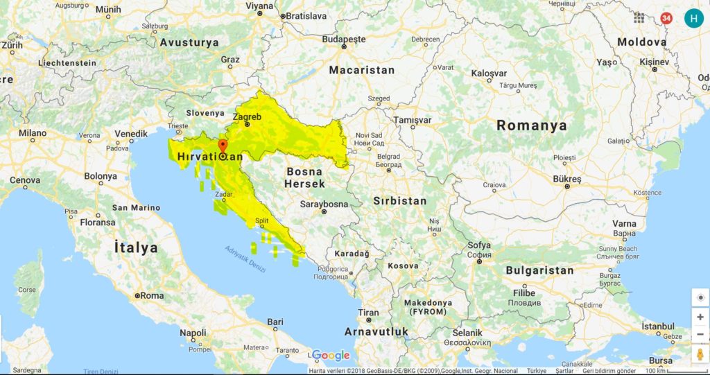 Dalmaçya Kıyıları, Adriyatik Denizi ve Hırvatistan'ın Haritadaki Yeri