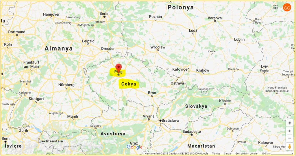Prag ve Çekya'nın Haritadaki Yeri, Çekya'nın Komşuları