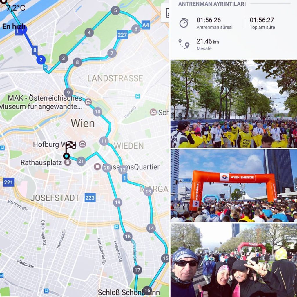 Viyana Yarı Maratonu Parkur ve Derecelerimiz