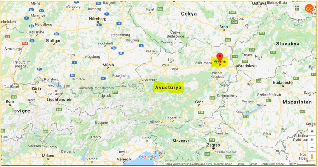Viyana ile Avusturya'nın Haritadaki Yeri ve Komşuları
