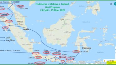 Endonezya Malezya Tayland Gezi Programı Haritası