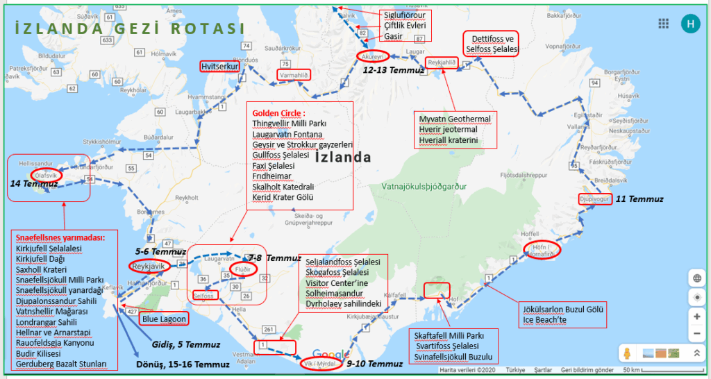 İzlanda Gezi Rotası