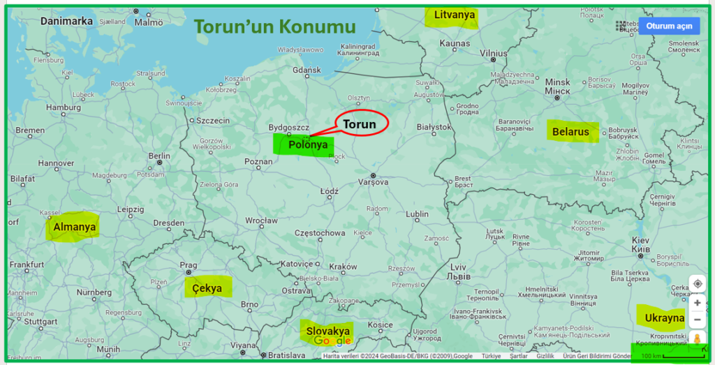 Torun'un Konumu