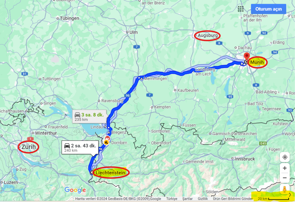 Liechtenstein'den Münih'e