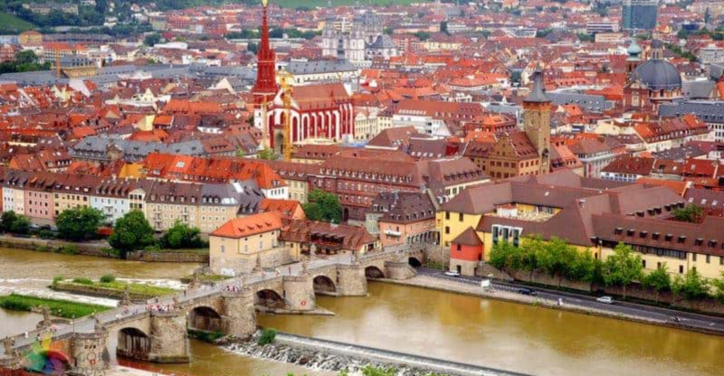 Würzburg,'un Kaleden Genel Görünümü